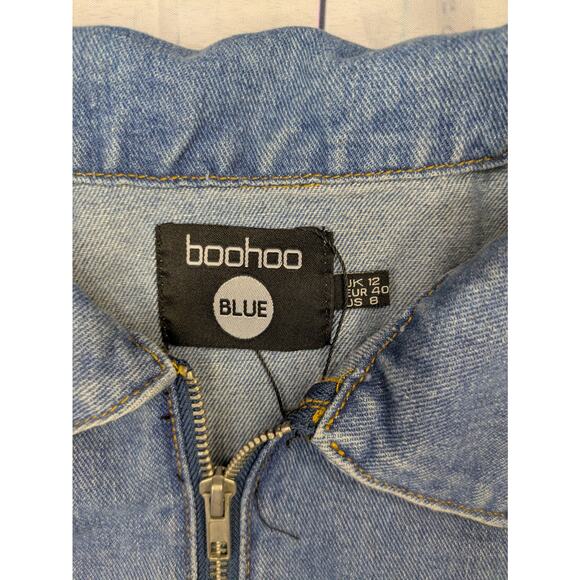 NWOT Boohoo Zip Up Denim Dress Size 8 - Picture 5 of 7